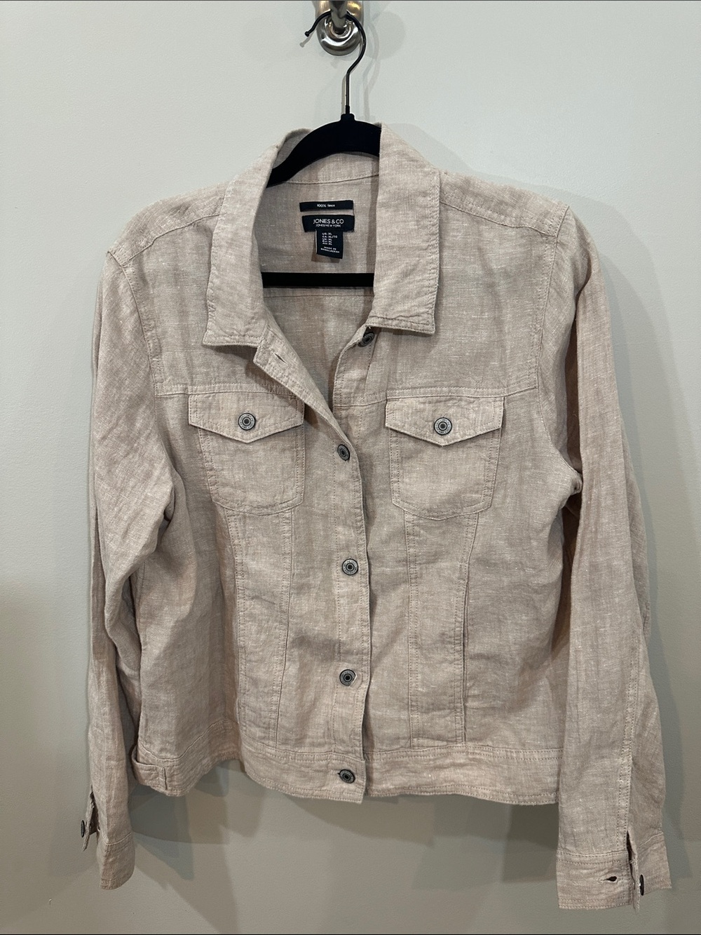Jones New York Light Beige 100% Linen Jacket